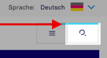 Ansicht eines Screenshots des Suche-Symbols mit hervorgehobener Lupe