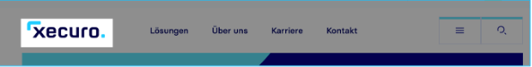 Ansicht eines Screenshots des Website-Headers mit hervorgehobenem Xecuro-Logo.