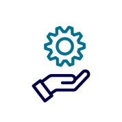 Pictogram hand with cogwheel